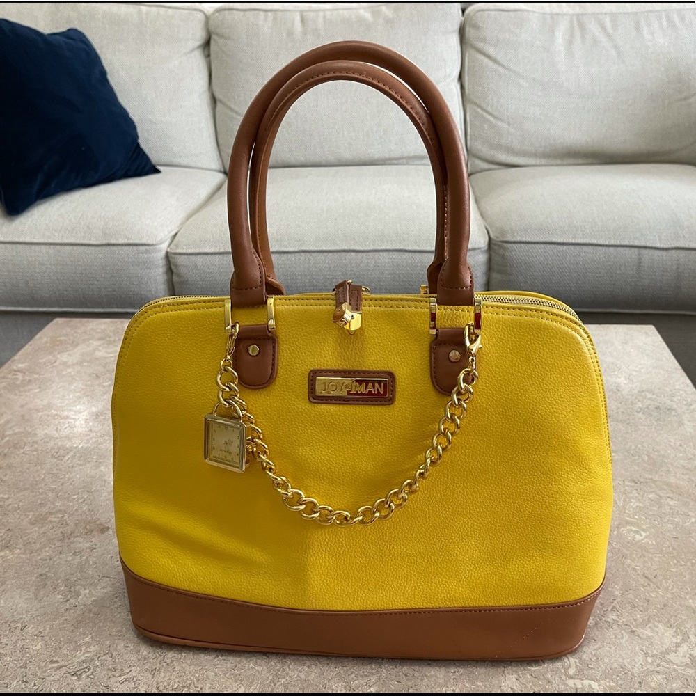 Joy & Iman Yellow Leather Bag